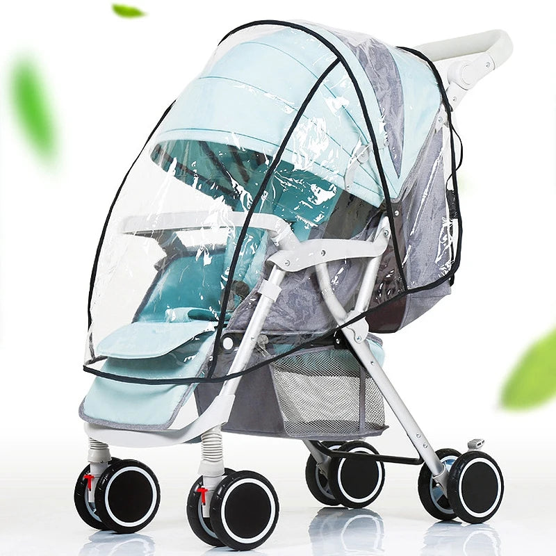 Stroller Rain Cover Transparent Wind Dust Shield Universal Trolley Umbrella Raincoat  Seat Cover Sunshade Breathable