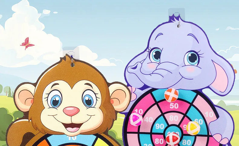 Sticky Ball Dart Target Board Cartoon Throw Ball Target Sticky Ball Board Interactive Educational Toy Christmas Gift