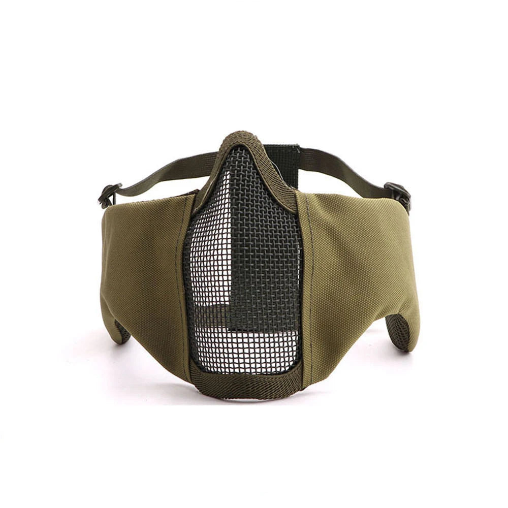 Airsoft Face Mask With Ear Mesh Face Breathable Mouth Mask Tactical Paintball Softair Protective Mask Shooting Hunting Equipment