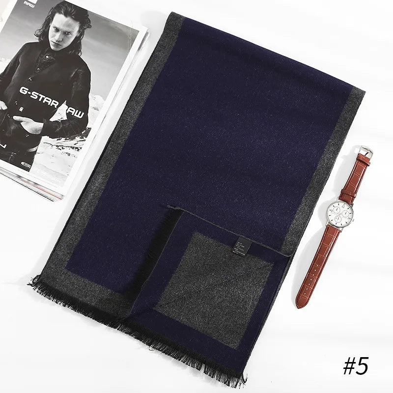 Scarves Man Autumn Winter Thick Warm Cashmere Business Long Wraps Boy Classic Shawl muffler