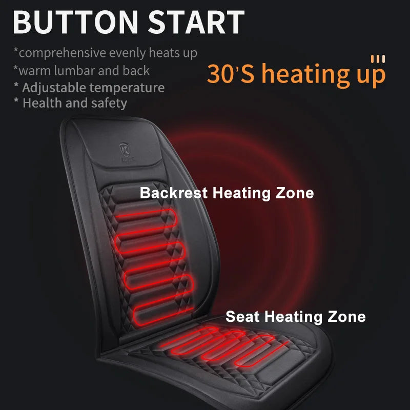 12V Heated Car Seat Cover Fast Heating Electric Seat Cushion