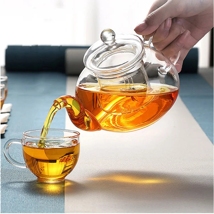 High Boron Silicon Filter Heat Resistant Glass Teapot Set Thick Glass Tea Pot High Temperature Teapot Plus Hot Kettle A