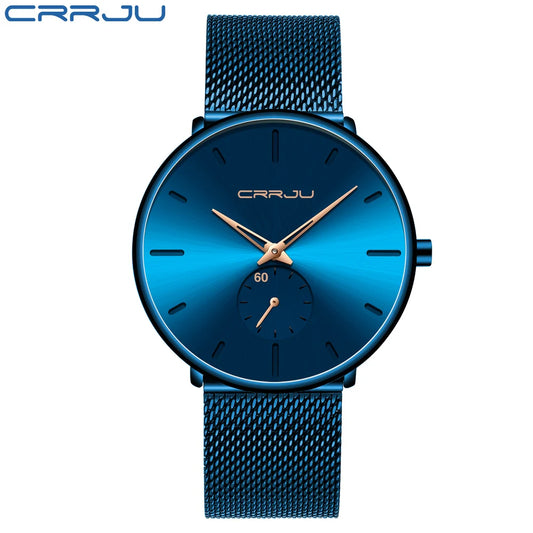 Fashion Blue Men Watch Top Luxury Brand Minimalist Ultra-thin Quartz Watch Casual Waterproof Clock Relogio Masculino