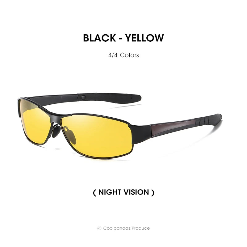 Polarized Square Metal Frame Sunglasses UV400 Anti-Glare Driving Fishing Glasses for Men Women