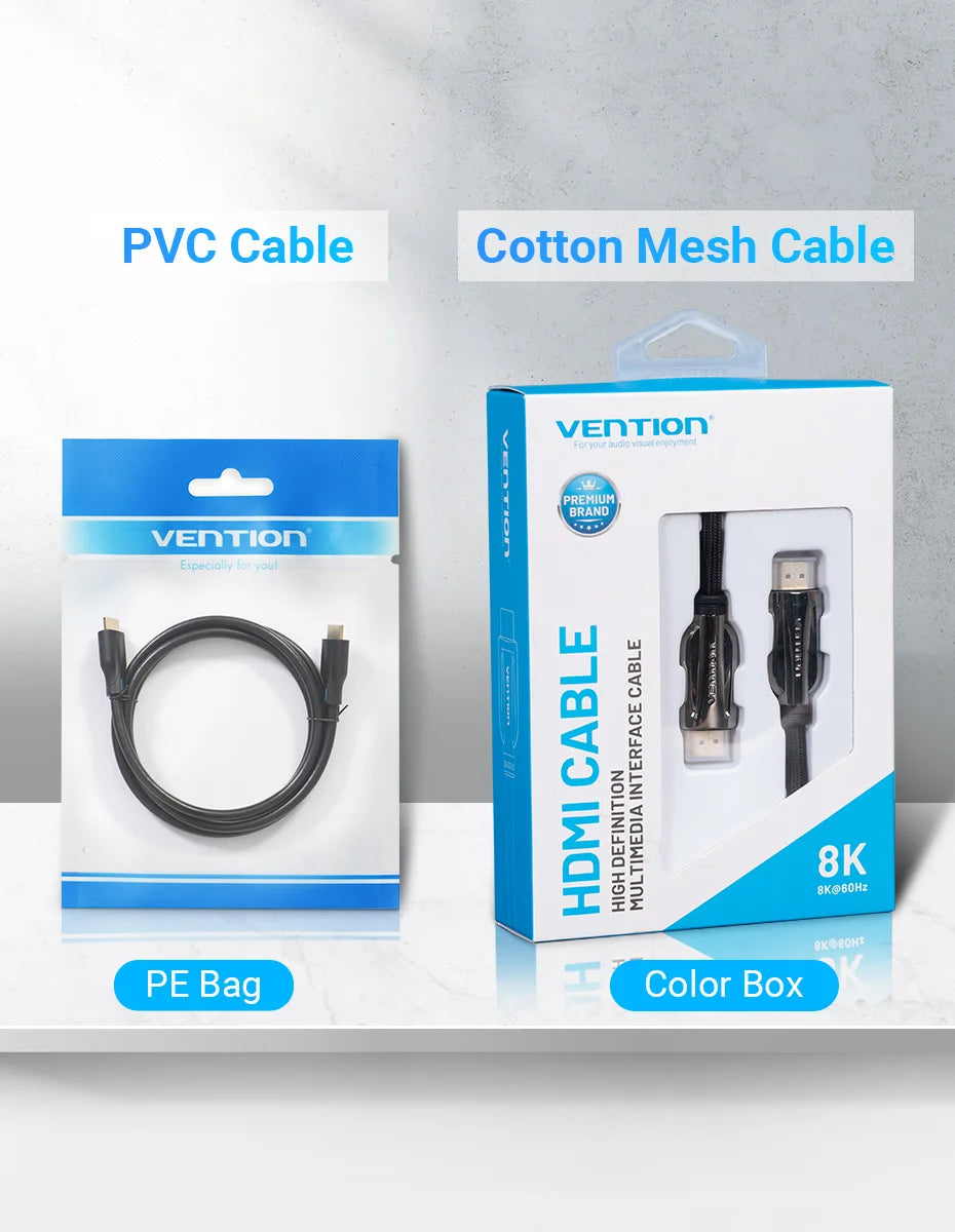 HDMI 2.1 Cable 8K/60Hz 4K/120Hz 48Gbps HDMI Digital Cables Splitter for Xiaomi TV Box HDR10+ PS5 Switch Cable HDMI 2.1