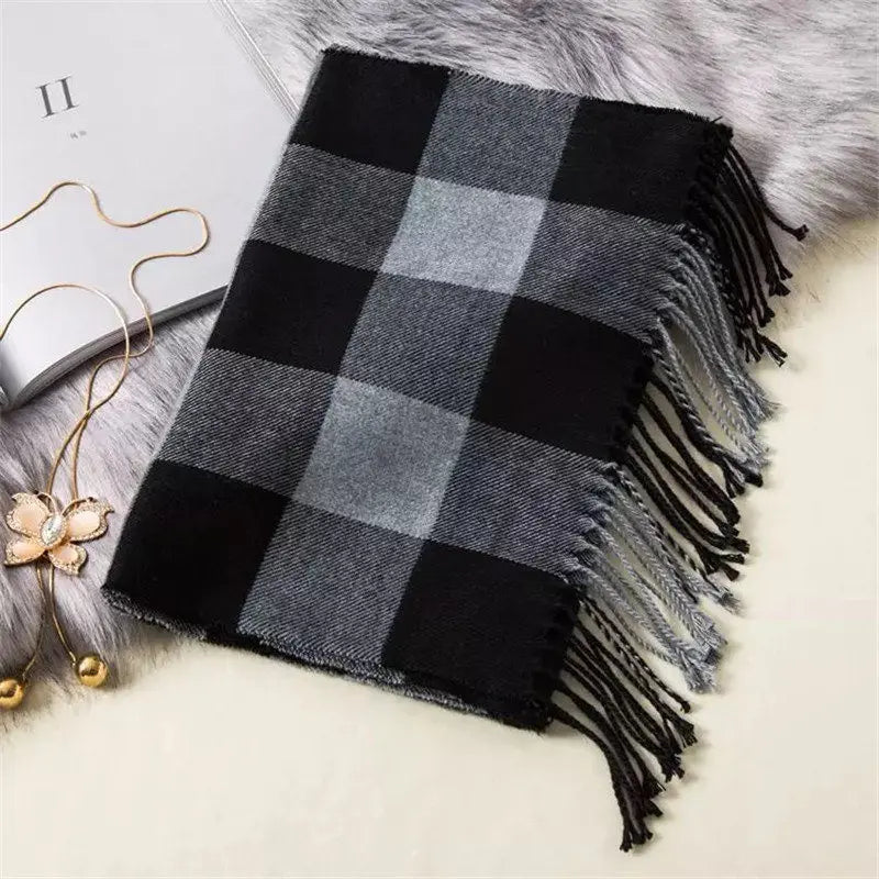 Classic lattice men soft shawl plaid scarves shawl wraps shawl neckerchief headband muffler