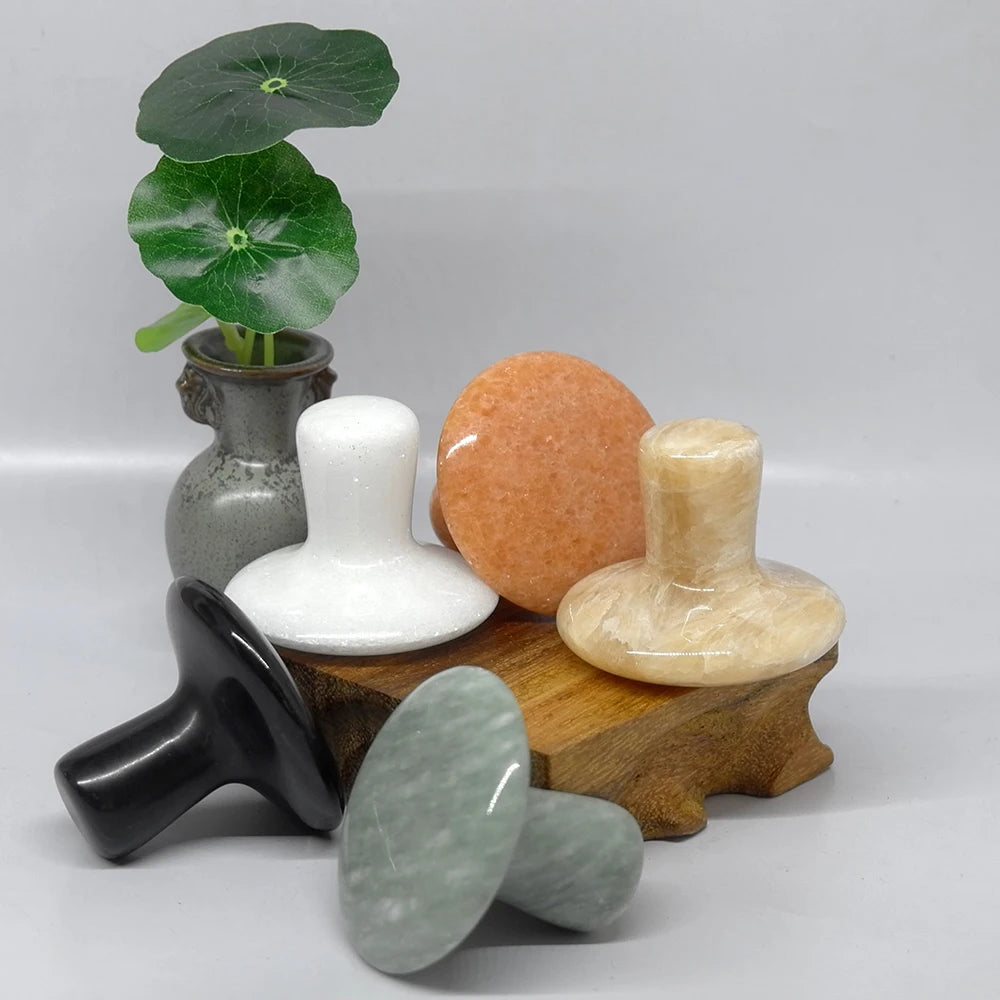5.5x4cm Rose Quartz Mushroom Massage Stone Crystal Jade GUASHA Facial Body Foot Thin Anti-wrinkle Relaxation Beauty Health Care