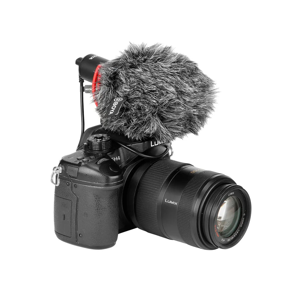 BY-MM1+ Super-Cardioid Shotgun Microphone for iPhone Android PC Laptop DSLR Cameras Camcorder YouTube Recording Streaming