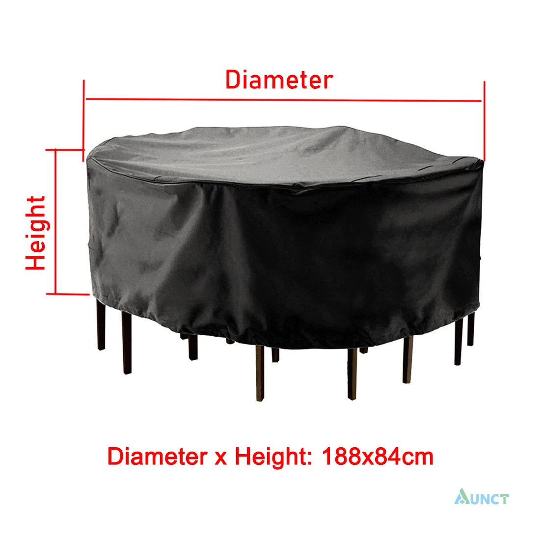 Waterproof Round Table Cover 210D Oxford Outdoor Patio Furniture Dustproof Rain Snow Protector