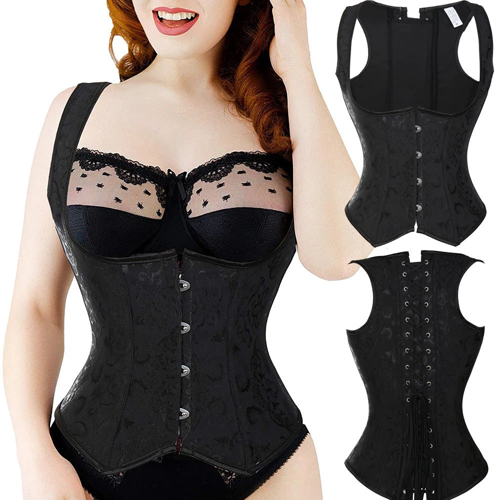 Corset Top Under bust Bustier Gothic Clothes Steampunk Corsets Waist Trainer Belt Shaper Plus Size Corselet