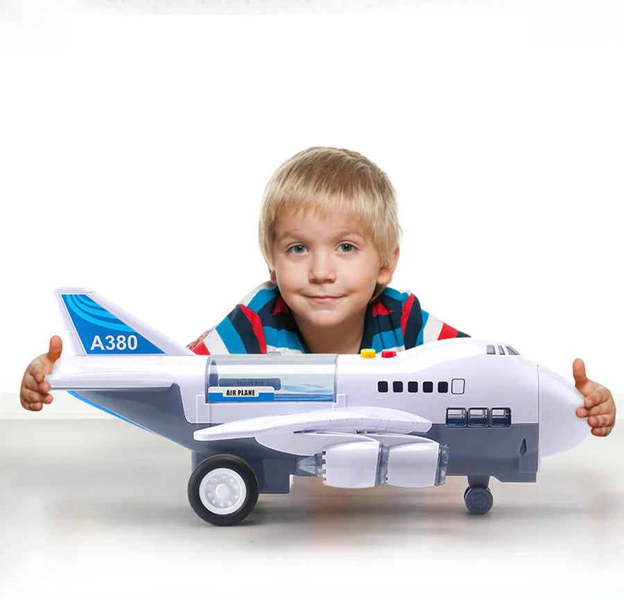 Simulation Track Inertia Passenger Airplane Toy with Lights & Music