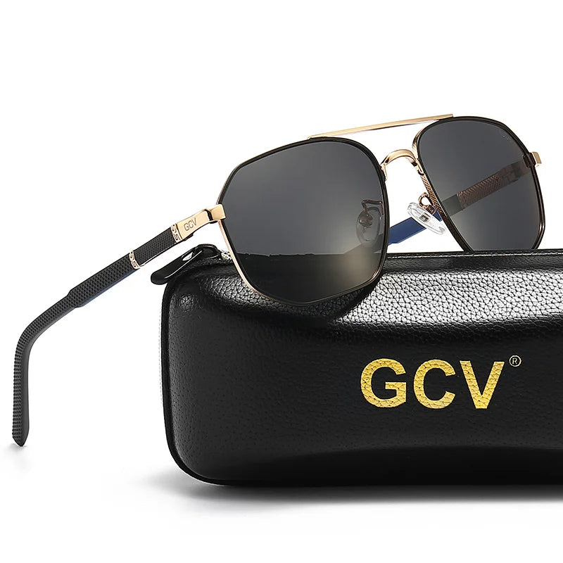 Classic Pilot Square Metal Frame Polarized UV400 Driving Sunglasses for Men Outdoor Eyewear