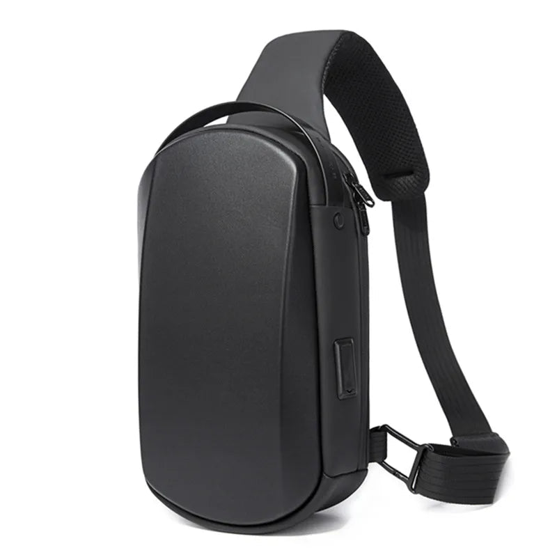 Multifunction USB Crossbody Bag Shoulder Bag Man TPU Waterproof Travel Sling Messenger Pack Chest Bag
