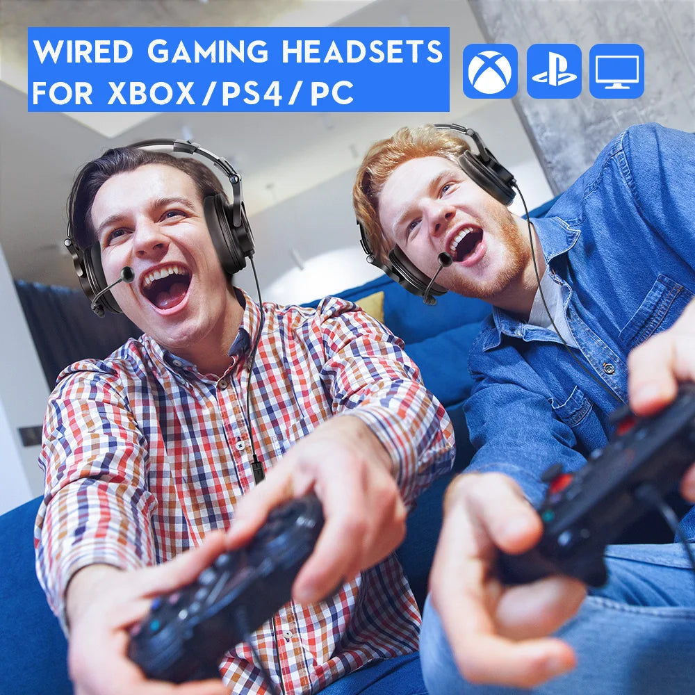 A71D Wired Gaming Headset Gamer Over Ear Hi-Res Audio Headphones With Detachable Microphone For PC Computer PS4 PS5 Xbox