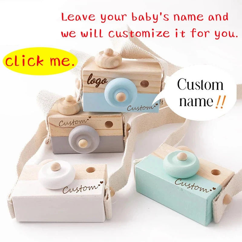 Wooden Fashion Camera Baby Toys Pendant Wooden Pattern Presents Nursing Gift Outdoor Toy Baby's Room Wooden Decoration