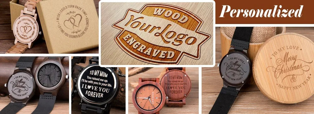 Fashion Wooden Watch Custom Quartz Watches Light Handmade Retro Accept