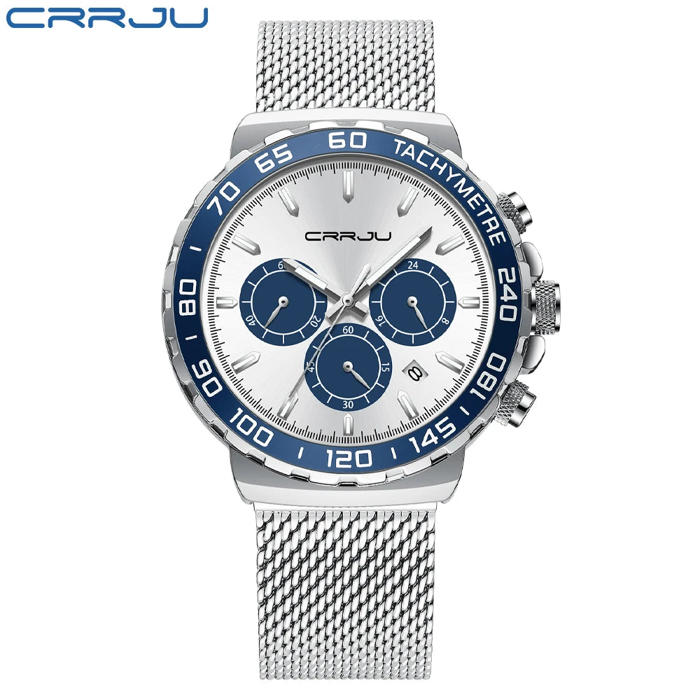 Men Watch Quartz New Japanese Chronograph Top Brand Waterproof Stainless Wristwatches with date Relogio Masculino
