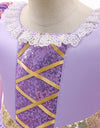 Rapunzel Princess Girl Dress Cosplay Tangled Halloween Party Vestido Kids Birthday Christmas