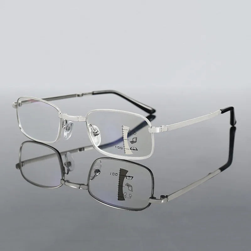 Folding Progressive Reading Glasses Men Women Multifocal Metal Foldable Presbyopic Glasses Diopter +1.0 1.50 2.0 2.5 3.0