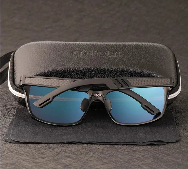 Polarized Square Metal Frame Male Sun Glasses fishing Driving Sunglasses