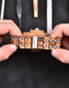 Zebra Handmade Wood Watch Quartz Classic Wristwatch Auto Date Stopwatch