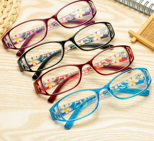 Anti Blue Light Reading Glasses Floral Printed Women Men Computer Protection Fashion Glasses +1.0 1.5 2.5 3.0 3.5