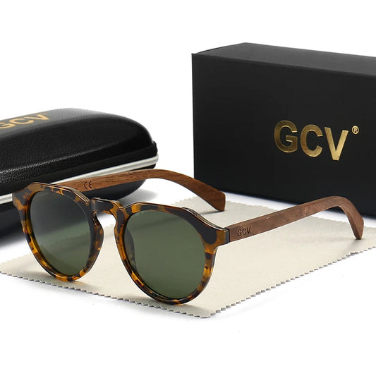 Walnut Wood Butterfly Polarized UV400 Fashion Sunglasses for Men Women Lightweight Luxury Eyewear
