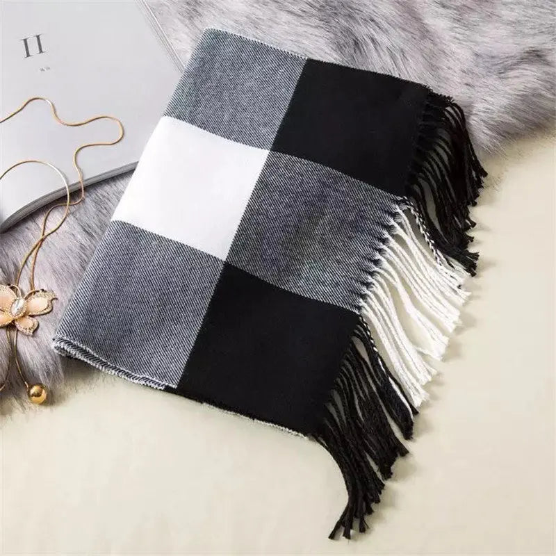 Classic lattice men soft shawl plaid scarves shawl wraps shawl neckerchief headband muffler