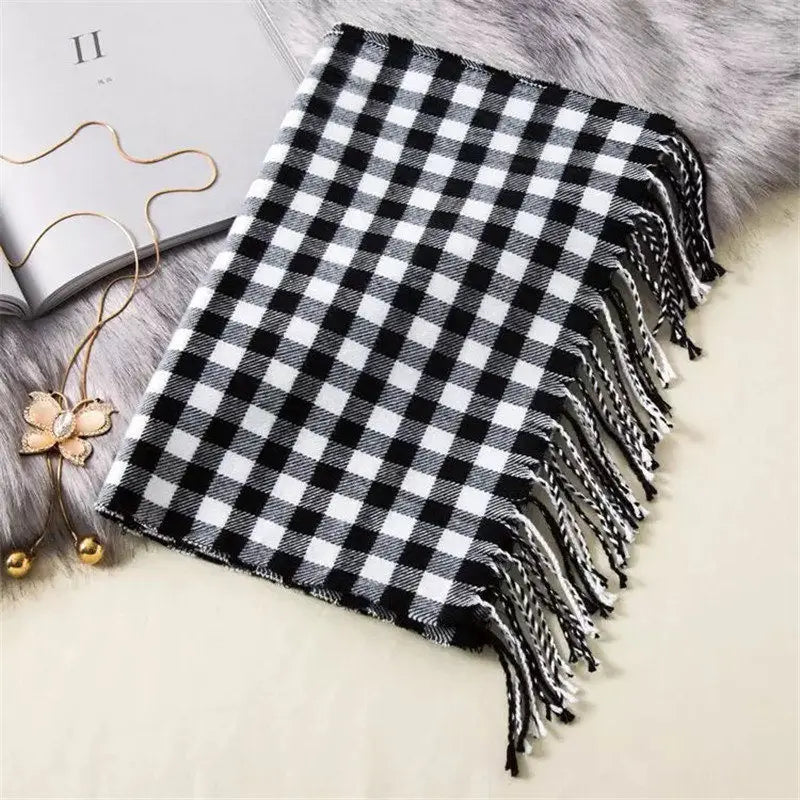 Classic lattice men soft shawl plaid scarves shawl wraps shawl neckerchief headband muffler