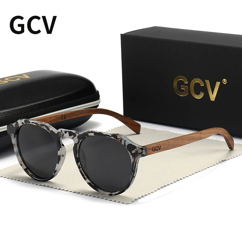 Walnut Wood Butterfly Polarized UV400 Fashion Sunglasses for Men Women Lightweight Luxury Eyewear