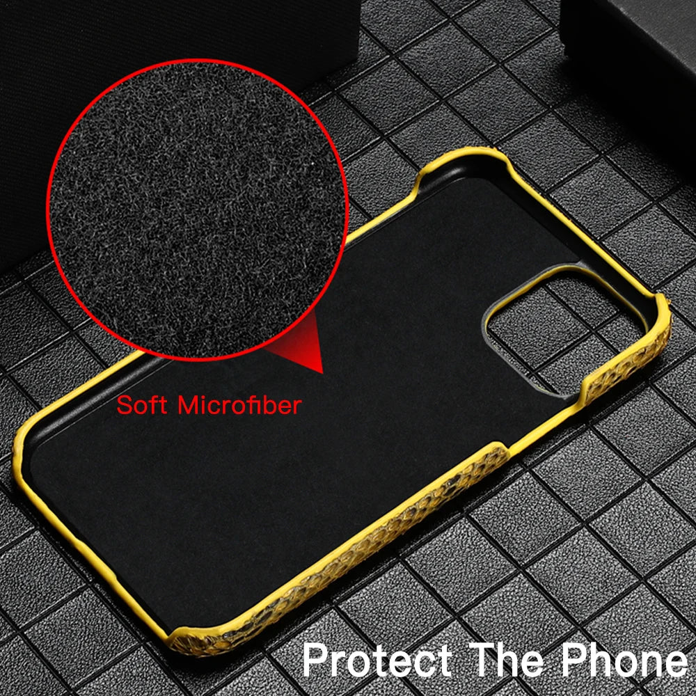 100% Genuine Python Leather Phone Cover Case For iPhone 16 15 14 Pro Max Plus 15Pro 14Pro 16Pro 16Plus Max Luxury