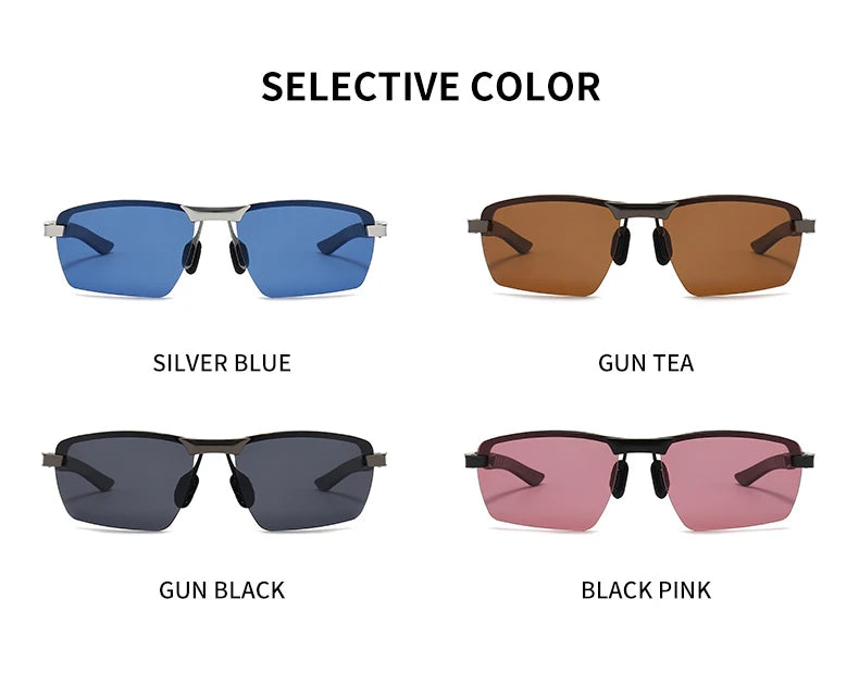Ultralight Aluminium Magnesium Polarized UV400 Mirror Sports Sunglasses for Men Outdoor Driving Glasses