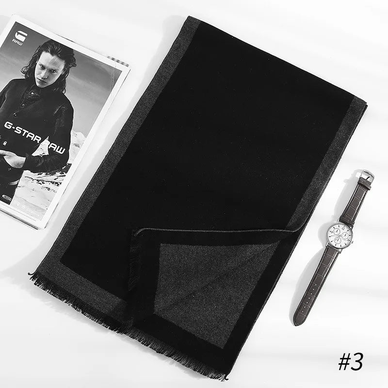 Scarves Man Autumn Winter Thick Warm Cashmere Business Long Wraps Boy Classic Shawl muffler