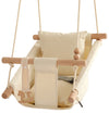 Let‘s Make Baby Swing Chair Canvas Hanging Wood Recliner Children Baby Rocker Toy Safety Baby Bouncer Outside Chair Toy Rocker