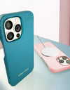 for Magsafe Case for iPhone 13 Pro Max 13 Mini 13Pro Natural Cowhide Lychee Leather Magnetic Luxury Metal Frame Phone Back Cover