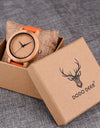 Watches Top Brand Luxury Quartz Leather Silicone Strap Bamboo Wristwatch