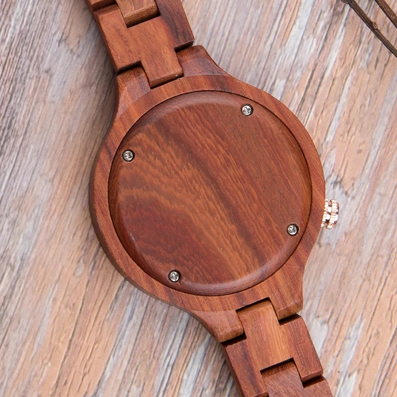 Fashion Wood Watch  Female Clock Quartz Wrist watches Ladies Roman Dial