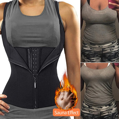 Neoprene Waist Trainer Corset Slimming Vest Sweat Sauna Suit Tank Top Curves Body Shaper for Weight Loss Shapewear