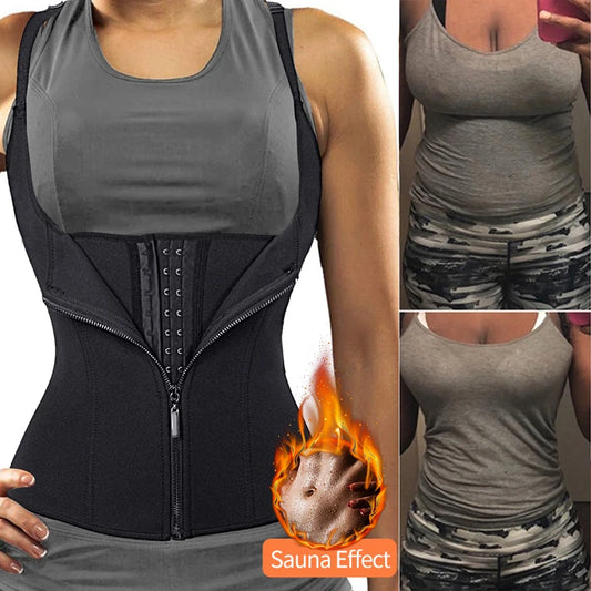 Neoprene Waist Trainer Corset Slimming Vest Sweat Sauna Suit Tank Top Curves Body Shaper for Weight Loss Shapewear