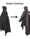 3 In 1Outdoor Portable Reusable Waterproof Lightweight Raincoat Men Women with Adjustable Hood and Arms for Hiking Hunting Climb