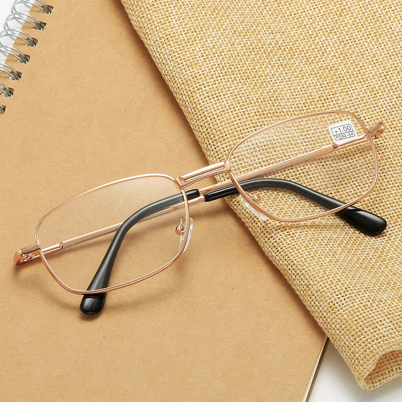 Oval Metal Reading Glasses Clear Lens Men Women Presbyopic Glasses Optical Spectacle Eyewear Prescription +1.0 TO 3.5