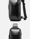 Waterproof Multifunction Carbon Fiber Pattern Crossbody Bag USB Sling Shoulder Bags Messenger Chest Bag Pack