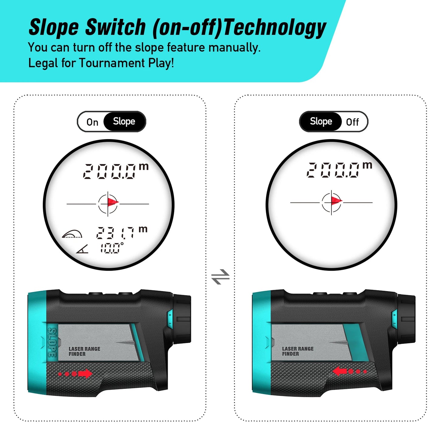 PF260 Golf Laser Rangefinder 600M Rechargeable Distance Meter with Slope Vibration & Magnetic Strip