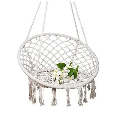 Nordic Style Hammock Chair Tassels Dreamy Round Hanging Chair Cotton Rope Macrame Swing Chairs