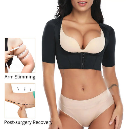 Upper Arm Shaper Post Surgical Slimmer Compression Sleeves Humpback Posture Corrector Tops Shapewear for Women