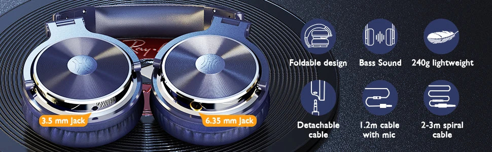 Pro 10 Wired DJ Headphones Bass Stereo Gaming Headset With Microphone For Phone Studio Monitor Headphone For Recording