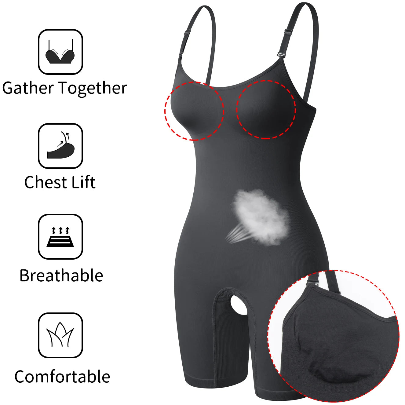 Women Full Body Shaper Bodysuit – Tummy Control & Thigh Slimming Shapewear