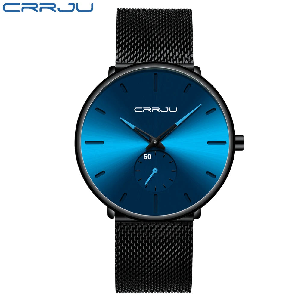 Fashion Blue Men Watch Top Luxury Brand Minimalist Ultra-thin Quartz Watch Casual Waterproof Clock Relogio Masculino