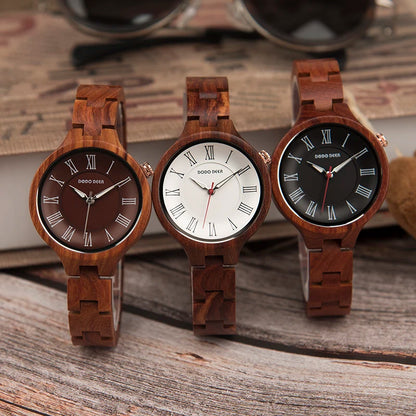 Watches Wood Ladies Quartz Wristwatches Luxury Brand High Quality Mother's Day