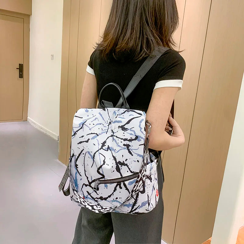 Waterproof Oxford Backpack Fashion Anti-theft Women Backpacks Print School Bag High Quality Large Capacity Backpack